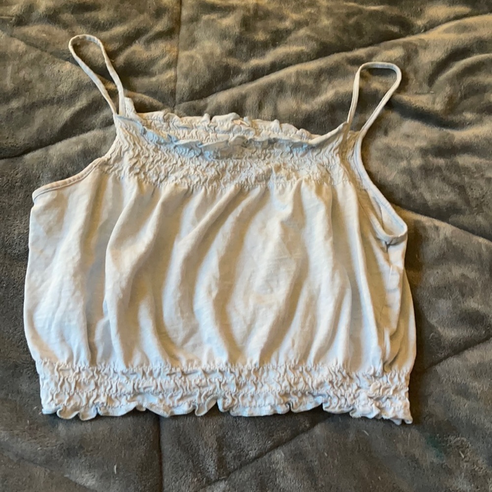 Light blue gently used tank top crop top